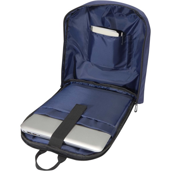 Sac à dos antivol pour ordinateur portable 15" Luma de 10 L en matériaux recyclés GRS - Marine