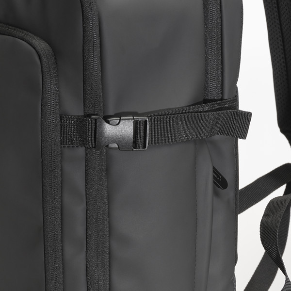 Cabin Size Travel Backpack With Laptop Holder (15) In Soft, Water-Resistant Pu - Black
