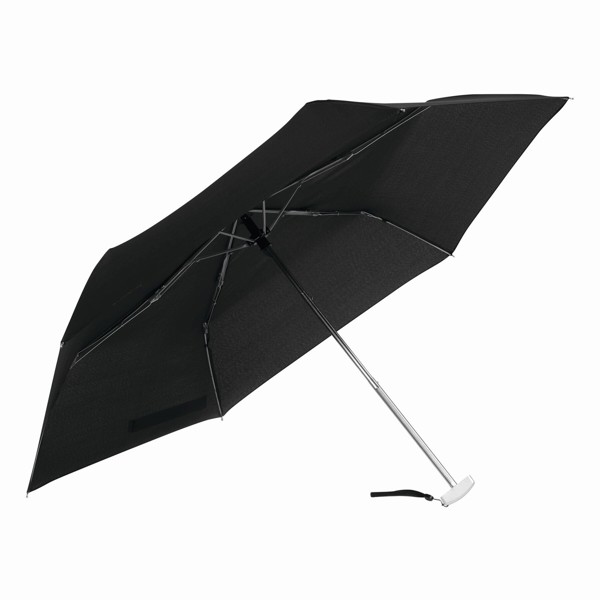 Ploščati mini dežnik 880 mm, okvir iz aluminija 164G - Črna