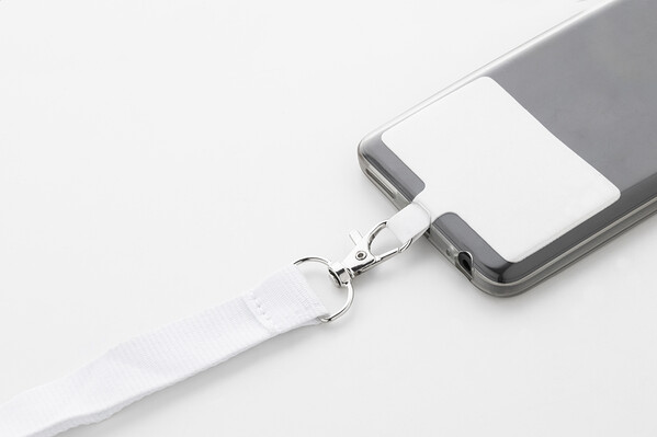 RPET lanyard na mobil Revent Call - Bílá