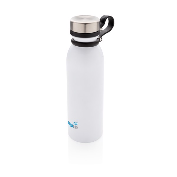 Copper vacuum insulated bottle with carry loop - White