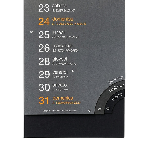 Calendario 2027 Da Parete Mensile In Cartoncino Nero Da 300 G/M2