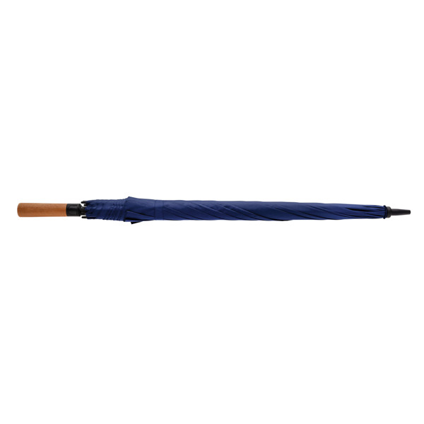 Parapluie 30" en rPET Aware™ et poignée en acacias - Bleu Marine