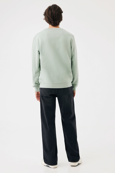 IQONIQ Toria Unisex mikina s okrúhl. výstrihom z rec. bavlny - Iceberg Green / XL