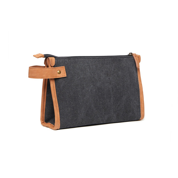 Vinga Bosler toiletry bag, recycled canvas 270mm - Black