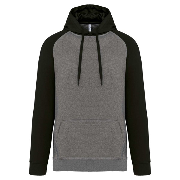 Dvobojna majica s kapuljačom za odrasle - Heather Grey / Navy / XS