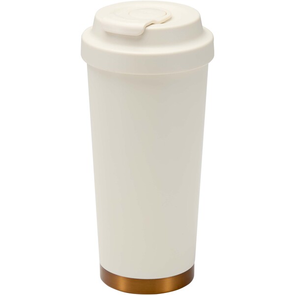 Hampton 480 ml RCS recycled stainless steel double wall vacuum insulated tumbler - Cream