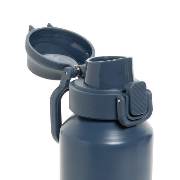 Bouteille de sport  600ML en acier recyclé RCS Via - Bleu Marine