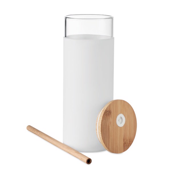 Strass kozarec, borosilikatno steklo, 450 ml - Bela