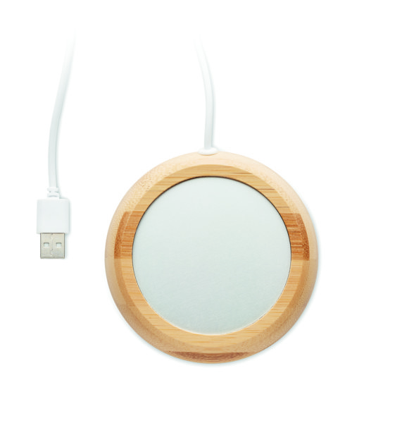 Bamboo mug warmer with USB Muglet