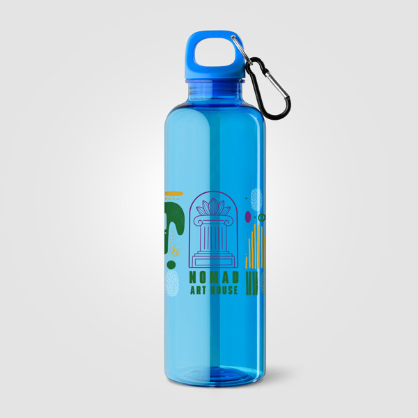 Gourde de vélo Doli, bouchon à vis avec mousqueton, rPET, 740 ml