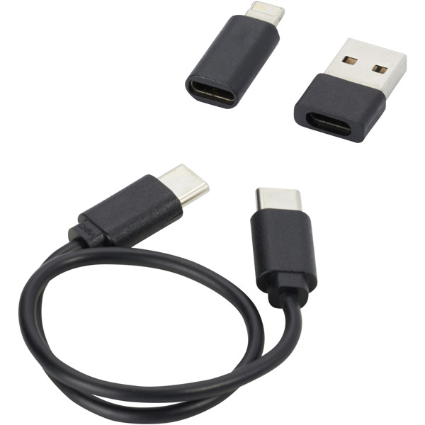 Whiz recycled plastic modular charging cable - Black