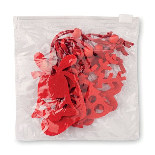 Set de 6 enfeites em feltro Rouge