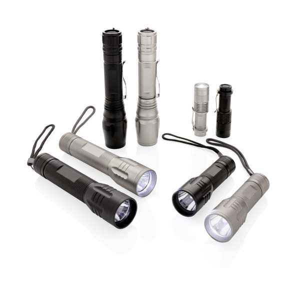 Xd Collection aluminium torch, 10W, 250 lumen - Grey / Black