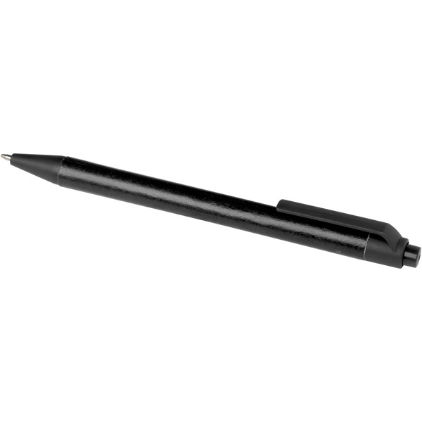 Chartik monochromatic recycled paper ballpoint pen with matte finish (black ink) - Black