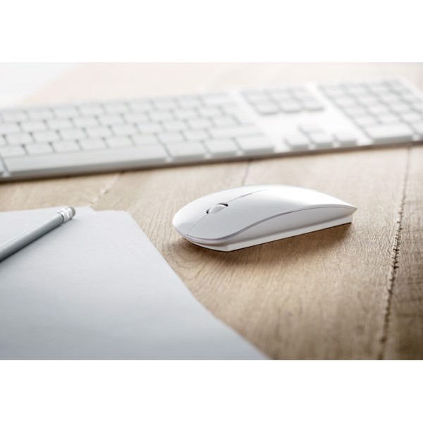 Curvy wireless mouse, ABS - White