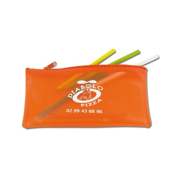 TROUSSE EN PVC TRANSLUCIDE - Orange
