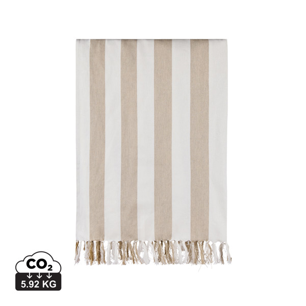 VINGA Ornos GRS hammam family towel - Beige / White