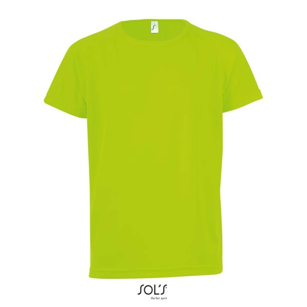 Sol's Sporty Kids' - Raglan-Sleeved T-Shirt - Neon Green / 12A