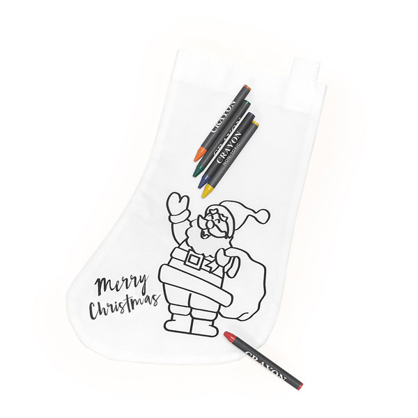 Personalised Christmas stocking non-woven with colouring reindeer design