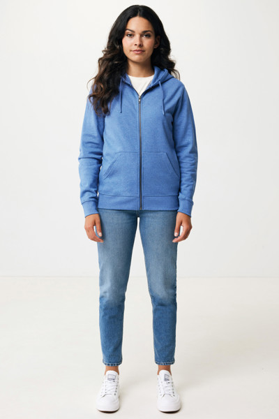 Mikina na zips s kapucňou Iqoniq Abisko z recykl. bavlny - Heather Blue / XXXL