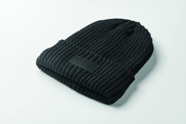 3M-Beanie mit Bündchen Anvik - Schwarz