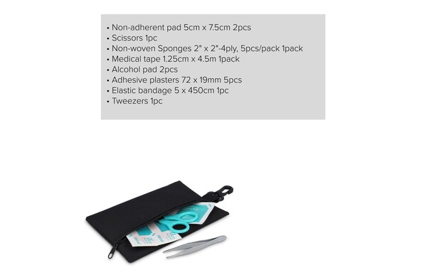 Trousse de premiers secours 14 pièces Rora - Noir