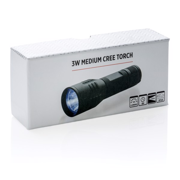 3W medium CREE torch - Black