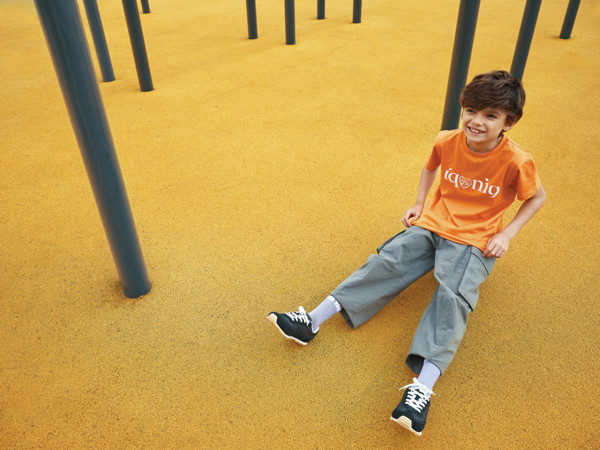 IQONIQ Koli kids lightweight recycled cotton t-shirt - Ochre Yellow / 56