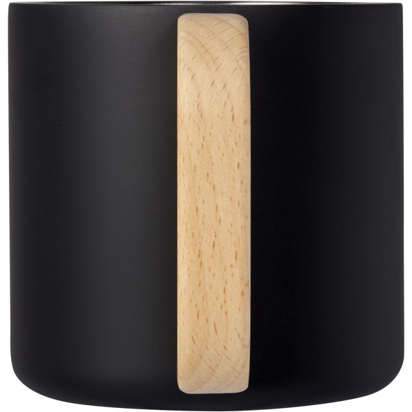 Bjorn 360 ml RCS certified recycled stainless steel mug with copper vacuum insulation - Black