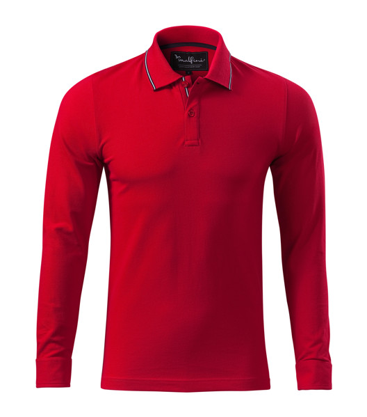 Polokošile Pánská Malfini Premium® Contrast Stripe Ls - Formula Red / S