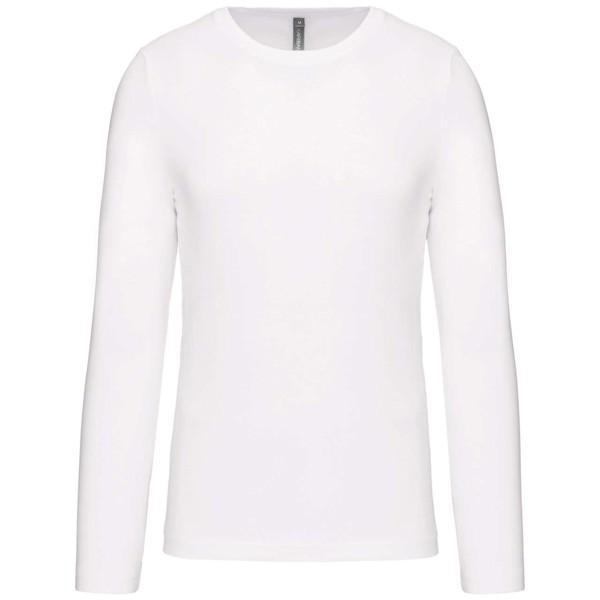 Muška majica dugih rukava s okruglim izrezom - Bijela / S