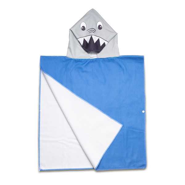 Sharky poncho-towel with a hood