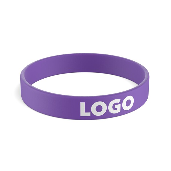 Customised silicone wristbands (12mm width) - Vibrant Purple / 20x1.2x0.2cm