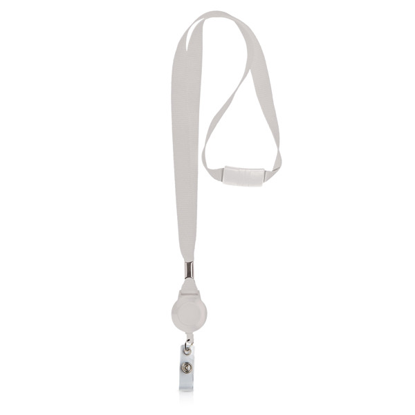 Lanyard Avec Porte-Références Extensible - Blanche