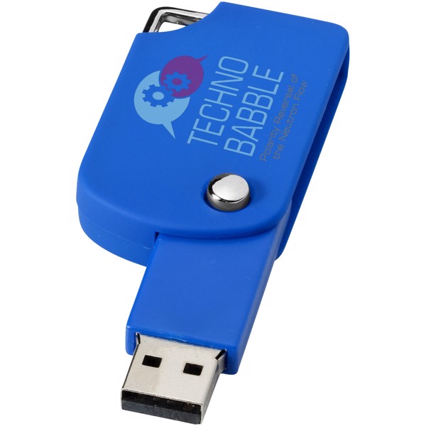Clé USB pivotante carrée - Bleu / 64GB