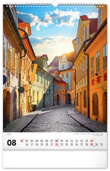 Notique Nástěnný Kalendář Praha 2027, 33 x 46 cm