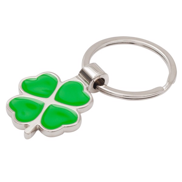 Clover Luck keyring - Green / Silver