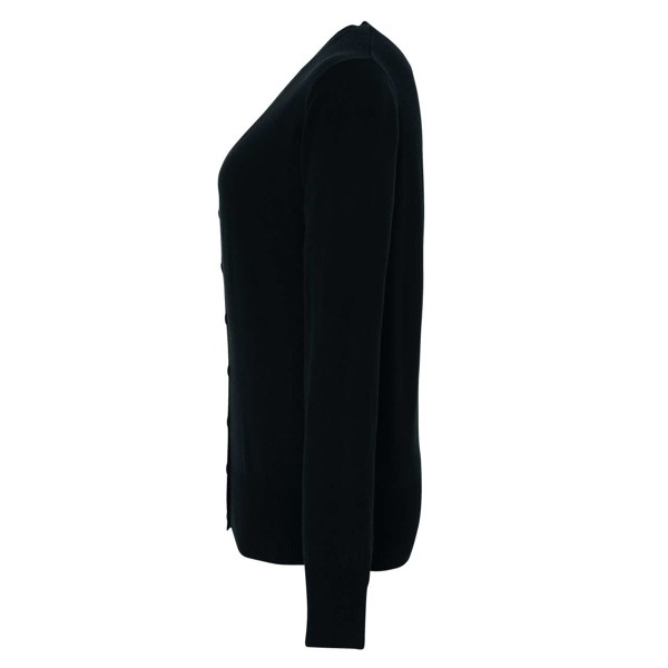 'Essential' Acrylic Women's Cardigan - Black / 6XL