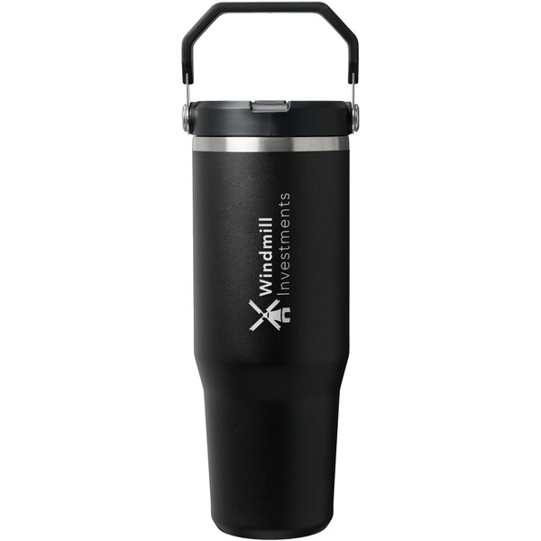 Stanley IceFlow™ 2.0 890 ml insulated stainless steel tumbler with flip straw - Black