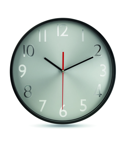 Wall clock w silver background Rondo