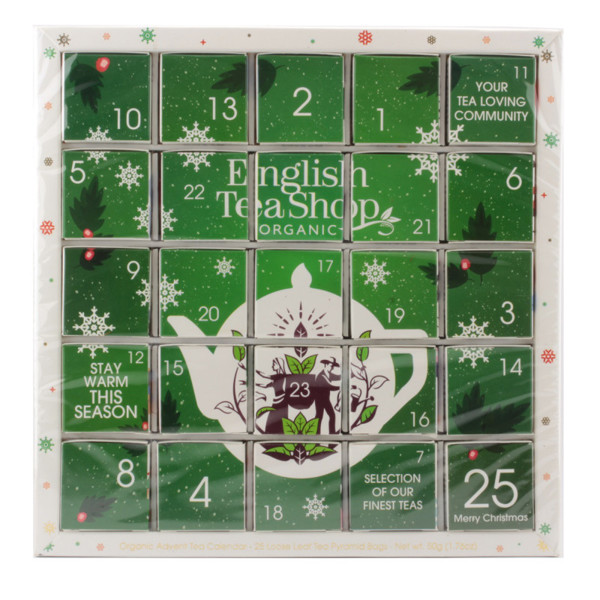Zelený adventný kalendár Puzzle, 25 pyramídok