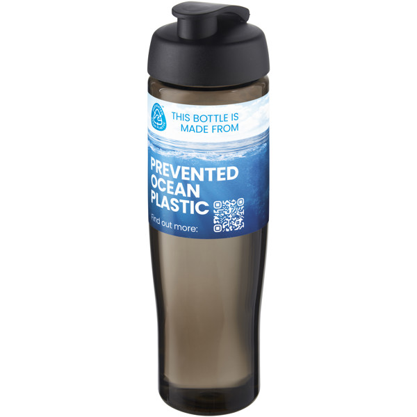 H2O Active® Eco Tempo 700 ml flip lid sport bottle - Black / Charcoal