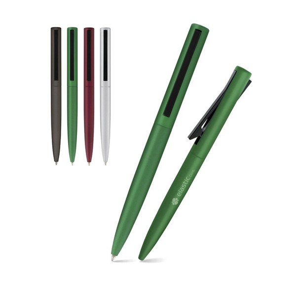STYLO BILLE ECRITURE BLEUE CORPS ET CLIP METAL - Argent