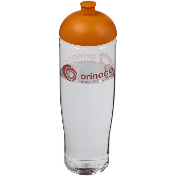 Bidon H2O Tempo® o pojemności 700 ml z wypukłym wieczkiem - Przezroczysty / Pomarańczowy