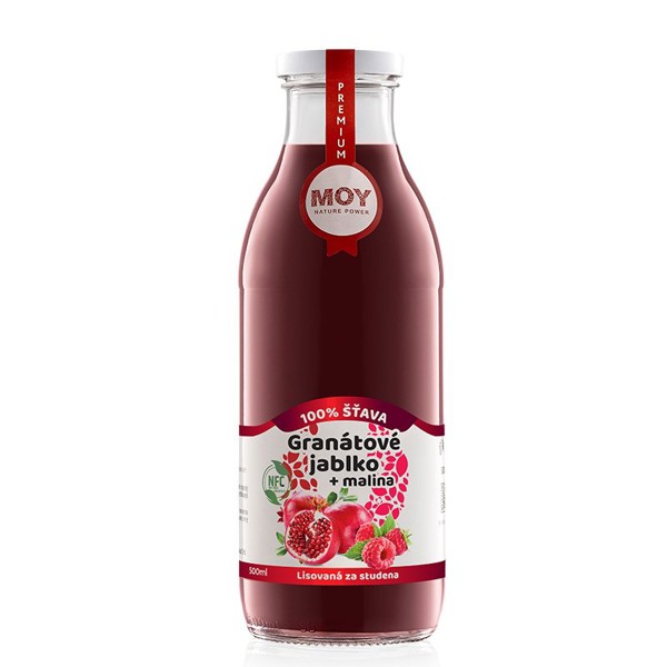MOY NFC 100% šťava GRANÁTOVÉ JABLKO+MALINA 500ml