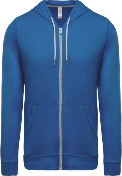 Lightweight Cotton Hooded Sweatshirt - Light Royal Blue / XS