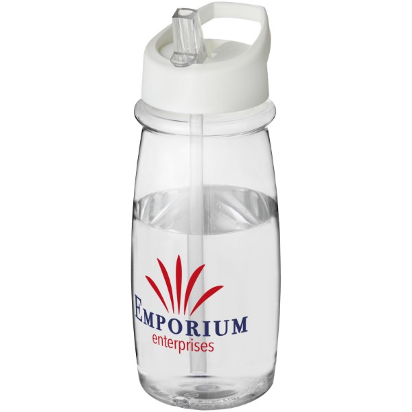 H2O Active® Pulse 600 ml spout lid sport bottle - Transparent / White