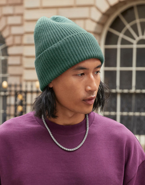 Oversized Cuffed Beanie - Walnut / ONE SIZE