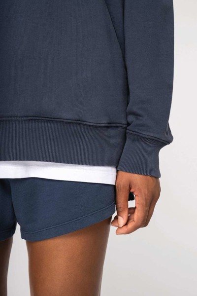 Unisex Washed Effect Oversize Hooded Sweatshirt - Washed Black / 2XL